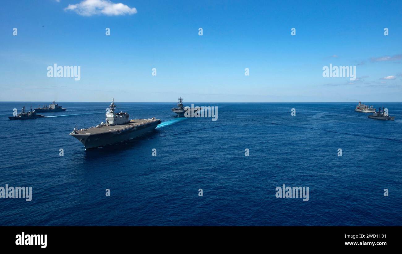 Warships Of The U S Navy And Japan Maritime Self Defense Force Transit