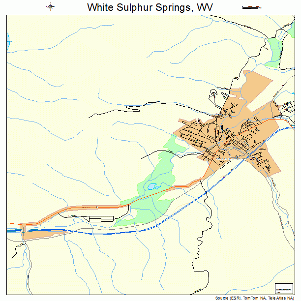 White Sulphur Springs West Virginia Street Map 5486812