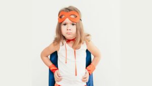 What's Your Superpower? Little girl dressed up as superhero